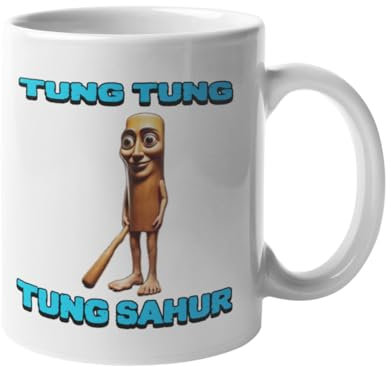 Movoo Design Tazza in Ceramica Tazza/Mug Lavabile Italian Brainrot Meme (Tung Tung Tung Sahur)