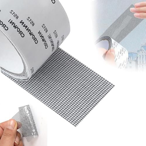JClorix Cinta Reparadora de Mosquiteras - Fibra de Vidrio Autoadhesiva, 5 cm x 10 m, para Mosquiteras, Ventanas, Piscinas y Toldos - Resistente al Agua y UV (Negro)