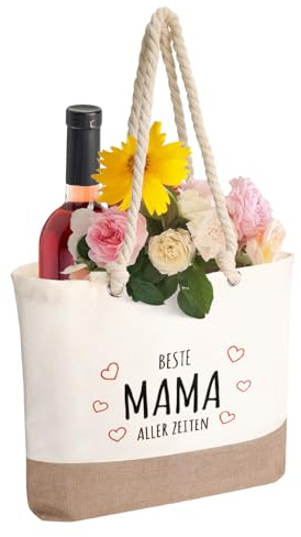 Kaempe Mom Bag, Tasche, Geschenke für Mama, für Geburtstag Mom, Personalisierte Geschenke, Jute Tasche, Muttertagsgeschenke,Geschenk für Mutter zum Geburtstag, Muttertag