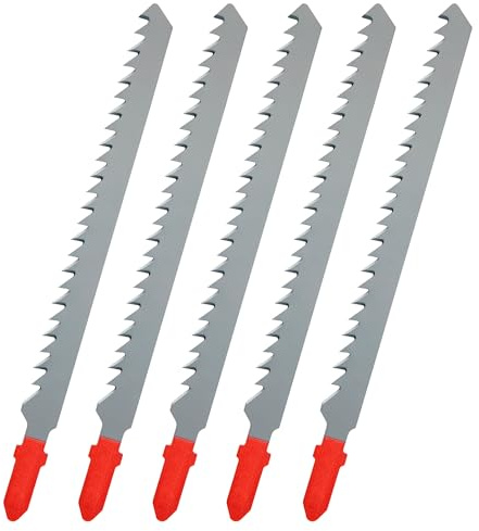 Tunejoy Stichsägeblätter T334D T-Schaft Stichsägeblatt HCS für Geraden Sägen von Hartholz Weichholz und Sperrholz 6TPI 150x9x1,2mm 5 Stück