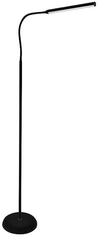 Single Tube Black LED Dimmable Free Standing Floor Lamp on Black Stand | Sewing Room Lighting, Adjustable Brightness Natural Daylight Effect Sewing Area Light for Hand/Machine Sewing Reading