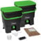 skaza Bokashi Organko Lot de 2 bacs à Compost en Plastique recyclé avec Son Son Bokashi EM 1 kg Noir/Vert