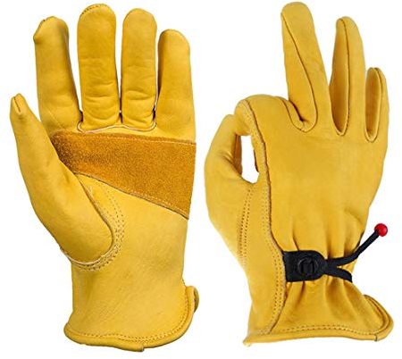 SHESHY Leder Arbeitshandschuhe, Arbeitshandschuhe, Arbeitshandschuhe Schnittschutzhandschuh, Verschleißfeste Arbeitsschutzhandschuhe für Garten, Landwirtschaft, Schneiden, Bauen und Handhaben