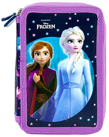 Frozen Eiskönigin ELSA 44 x Teile 3-Fächer Dreistöckig Federtasche Federmappe Federmäppchen gefüllt mit Sticker-von-Kids4shop