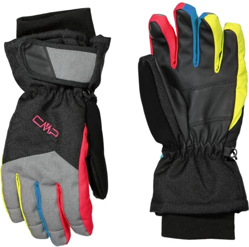 CMP - Twill-Skihandschuhe für Kinder, Schwarz-B.Jewel-Erdbeere, 5.5