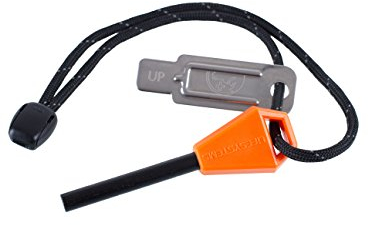 Lifesystems Ferro Rod Feuerstarter, Easy Grip, Survival Feuer Stahl Ferrocerium Stick mit Striker - Camping Notfall Feuerzeug Flint und Stahl, Orange/Schwarz