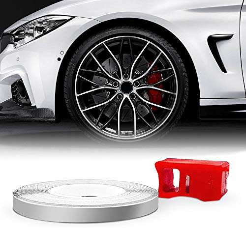4R Quattroerre.it 10364 Wheel Trim Strisce Adesive con Applicatore per Cerchi Auto, Argento
