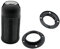 SET E14 Fassung schwarz Gewindemantel + 2x Schraubring, Rastkappe mit Gewinde M10x1 Thermoplast Schraubfassung für Glühlampe und LED
