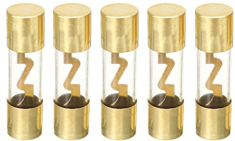 Mintice 5 x 60A AGU Sicherung Auto Automotive Audio Power Sicherheit schützen Glasrohr vergoldet Schutz