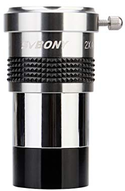 SVBONY SV137 Barlow Lens 1.25 Inch 2X Barlow Lens Metal Body Fully Multi Coated Telescope Accessory for Standard Telescope Eyepiece Astronomy