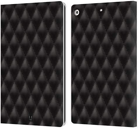 Head Case Designs Diamante Negro Cojines Carcasa de Cuero Tipo Libro Compatible con Apple iPad 10.2 2019/2020/2021