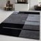 Carpetsale24 Teppich Läufer 80x150 cm – Kurzflor Konturenschnitt in Schwarz Grau – Kariertes Design, Waschbar, Pflegeleicht, Extra Weich – Für Flur, Küche, Schlafzimmer