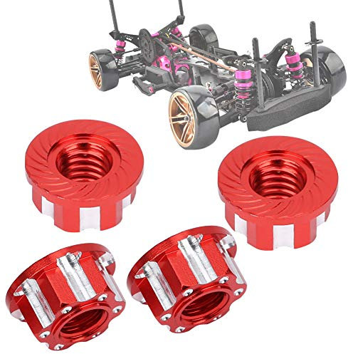 4 pz M4 Dadi Esagonali 9mm RC Ruota Adattatore Dado Copertura Anti-Polvere per D3 D4 1/10 RC Auto Sostituzione(rosso)