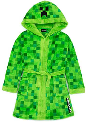 Minecraft Robe de chambre à pesée Pixélisée Creeper Gamer Garçons Peignoir de pe 13-14 ans