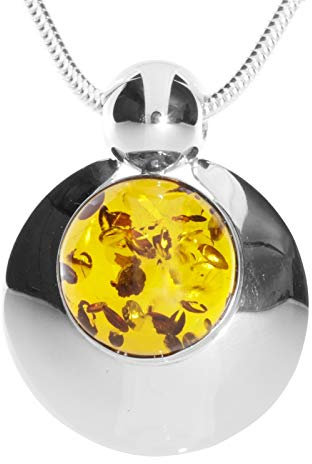 Kette mit Anhänger - - Silber 925/000 - Bernstein