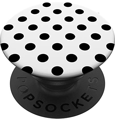 Polka Dot Pattern Black And White, Women Girls Polka Dots PopSockets Adhesive PopGrip