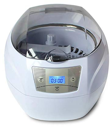 JHM-Ultrasonic Cleaner Jewellery Denture Cleaner Machine 750ML 43000Hz,Ultra Sonic Cleaner with Watch Stand for Cleaning Necklaces Rings Glasses Watches Coins Razors Mental Parts Tools