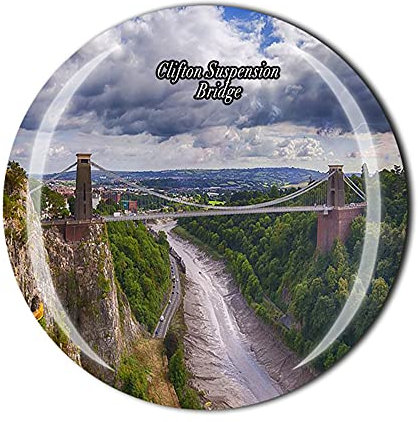 Clifton Kühlschrankmagnet mit Brücke und Bristol England, Souvenir, Geschenk, Kristall-Magnetaufkleber