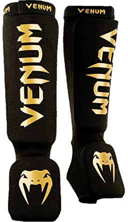 VENUM Kontact Shin Guards, Espinilleras Unisex adulto, Negro/Oro, M