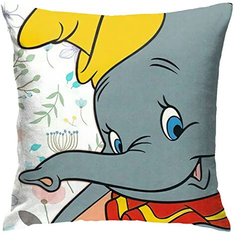 Dumbo Kissenbezug Kissenbezüge Überwurf Kissenbezug Dekorative Kissenbezüge Kissenbezug Schutz für Schlafzimmer/Wohnzimmer/Zimmer/Sofa 18 x 18 Zoll