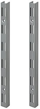 siwitec Wandschienen zweireihig in Aluweiss für Regalsysteme, 1500 x 50 mm Wandschienen im 2er-Set
