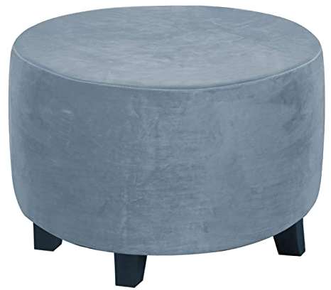 MULARE Sitzsackbezug, ausziehbar, Bezug für Fußhocker, ausziehbar, luxuriöser Samt, für Wohnzimmer (Fußhocker nicht im Lieferumfang enthalten), Grau Blau, M