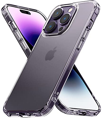 Ringke Fusion Matte Compatible with iPhone 14 Pro Case, Translucent Hard PC Back Shockproof TPU Bumper Protective Phone Cover for iPhone 6.1-Inch (2022) - Matte Clear