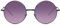 Cheapass Sonnenbrille Damen Herren große runde silberfarbene Metall mit violett Gläsern UV400-geschützt