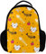 Fishbone Katzen-Rucksack für Damen und Herren, für Schule, Reisen, Arbeit, Gelb, Mehrfarbig, 27.5x13x40cm, Rucksack Rucksäcke