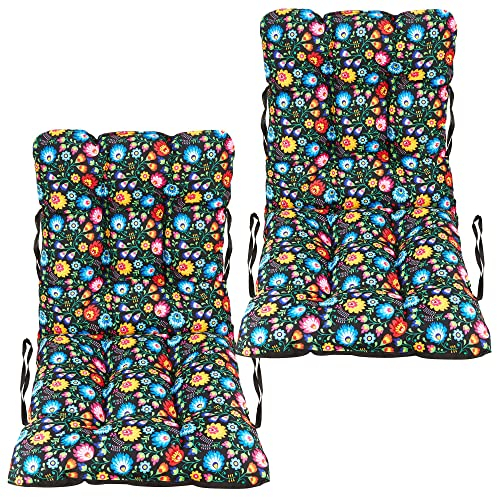 SuperKissen24. Stuhlkissen Sitzkissen und Rückenkissen für stühle - 2er Set 48x48x48 cm - Outdoor und Indoor - Folk