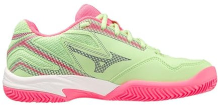 Mizuno Damen Break Shot 4 Padel (W) Paddelschuhe, Patina Green High Vis Pink Weiß, 41 EU