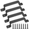 HAOCHEN Vintage Cast Iron Door Handles, Set of 4, Black, Perfect for Outdoor Spaces, Garage, Wardrobe & Indoor Areas