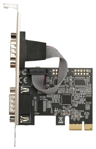 2 Port PCI Express RS 232 DB9 Serielle Portkarte, PCIE Serielle Erweiterungskarte mit ASIX AX99100 Chip für für Linux, PCIE X1 Serielle Host Controllerkarte für Desktop
