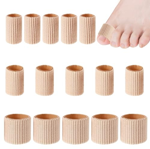 BLMHTWO 15 Stück Zehenschutz，Zehenspreizer Weich und Atmungsaktiv Zehenpolster Zehenkappen für HüHneraugen Schwielen Daumenvalgus Zehenschutz für Finger und Zehen（3cm）
