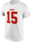 NFL Kansas City Chiefs Patrick Mahomes #15 T-Shirt Name and Number Iconic Shirt weiß XXL