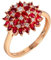 Daesar Eheringe 750er Gold, Ring Damen Blume mit 1.302ct Kreierter Rubin Ring Größe 57, Eheringe mit Diamant Nickelfrei Gold