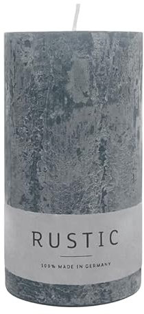 luterna Stumpenkerze aus Paraffin, Anthrazit, Rustic, WENZEL, 110/60 mm, Brenndauer ca. 38h, selbstverlöschend