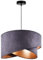 Light-Home Milan Elegant Hängelampe - Modern Deckenlampe für Wohnzimmer Schlafzimmer und Esszimmer - Designer Pendelleuchte aus Metall mit Lampenschirm aus Velours - Dunkelgrau und Gold