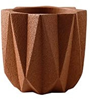 Sukkulenten-Pflanztopf für den Außenbereich, runder Sukkulenten-Kaktus-Hängepflanztopf mit Keramiktablett, Pflanzbehälter (orange, 13 cm x 11,5 cm)
