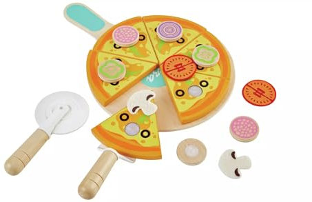 Chad Valley Wooden Pizza * Includes a pizza wedge and a slicer so they can play at 'cutting' the pizza before serving each slice to you or their friends *