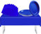 Set da tavola blu da 37 pezzi con tovaglie in plastica verde, piatti di carta e tovaglioli per decorazioni, picnic, Halloween, Natale, feste di compleanno per bambini e adulti
