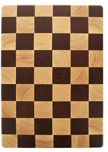 ASelected Chopping Board Wood Chopping Board Square Checker Cutting Board 40X28X2.5Cm Large Rubber Wood Cutting Board