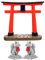 Toddmomy Japanisches Torii-Tor Miniatur Rotes Shinto-Torii-Tor Fuchsfigur Puppenhaus Feentür Feng-Shui-Glücksstatue Aquarium Shintos-Torii-Tor Zen-Gartenzubehör