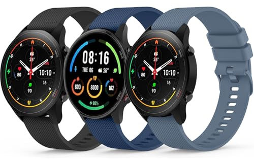 Meliya 22mm Bracelet en Silicone pour Xiaomi Mi Watch/Watch Color Sport/S1 Active/S1 Pro/S3/2 Pro/Redmi 5 Active/5 Lite