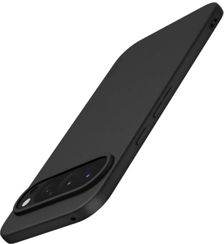 X-level Cover per Google Pixel 9 Pro, Morbida, Antiscivolo, Nero | Custodia Sottile in Silicone, Aderente, Finitura Satinata Anti-Impronte, Bordo Rialzato per Fotocamera e Accesso ai Comandi