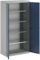 eurokraft | pro | Flügeltürenschrank | 4 Fachböden | Breite 1000 mm | lichtgrau/enzianblau