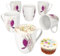 MamboCat Viola 6er Set Kaffeebecher I 350 ml I Porzellan-Becher mit Henkel & Blumen-Dekor für 6 Personen I Tassen für Heißgetränke wie Tee, Kakao & Co