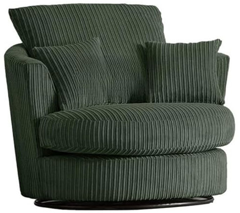 SOFA SCENE Jumbo Cord 360 Swivel Chair, Green