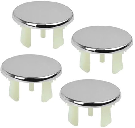 ZAAWUUT Überlaufabdeckungen für Waschbecken, einlagig, massive Ringlochkappen, Waschbeckenverkleidung, Überlaufabdeckung, Einsatz in runden Löchern, Ersatzteile für Küche, Badezimmer, ABS, 4 Stück