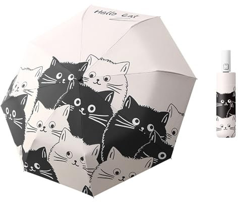 Zgehnao Paraguas de dibujos animados con 3 sombrillas plegables portátiles de 8 varillas para viajes y actividades al aire libre